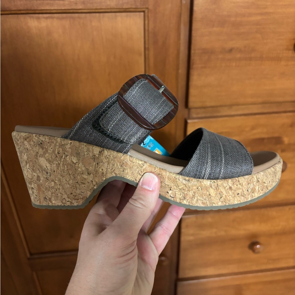 Skechers Charcoal Wedge Sandals